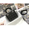 Replica Dior M0505 Mini Dior Lady Bag White Metallic Cannage Lambskin with Beaded Embroidery 10