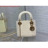 Replica Dior M0505 Mini Dior Lady Bag Green Cannage Crocodile Gold 10