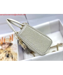 Replica Dior M0505 Mini Dior Lady Bag White Embroidered white resin beads 2