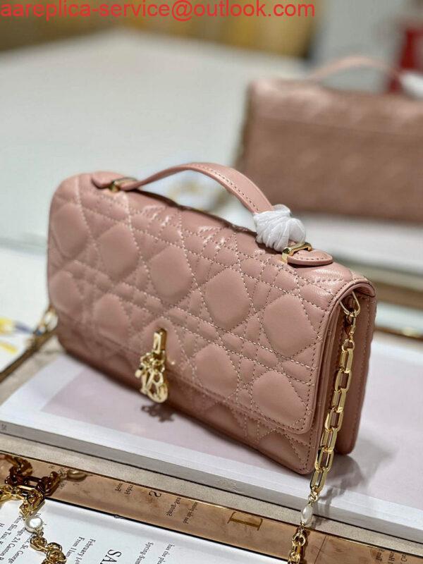 Replica Dior S0980 Mini Miss Dior Bag Latte Cannage Lambskin Pink 2