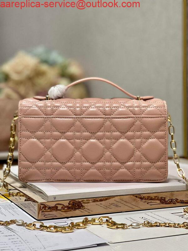 Replica Dior S0980 Mini Miss Dior Bag Latte Cannage Lambskin Pink 4