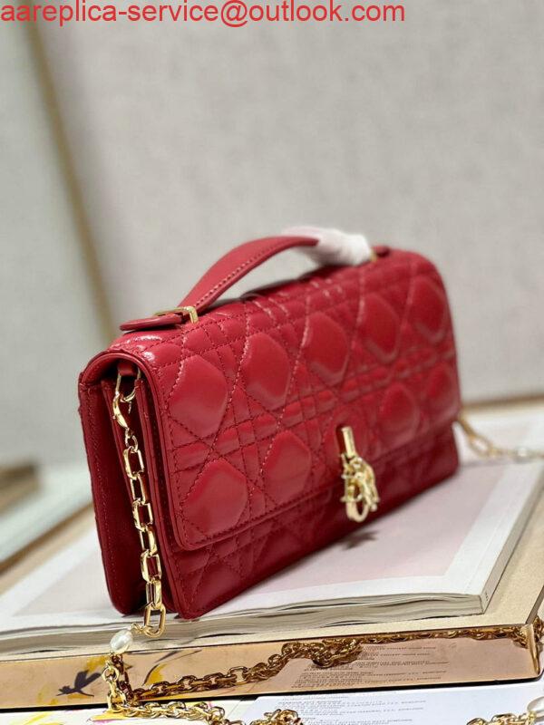 Replica Dior S0980 Mini Miss Dior Bag Latte Cannage Lambskin Red