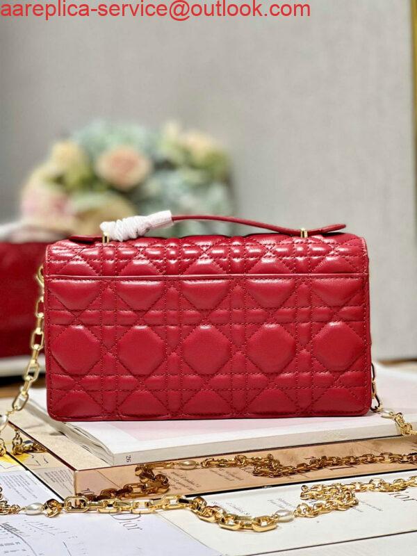 Replica Dior S0980 Mini Miss Dior Bag Latte Cannage Lambskin Red 4