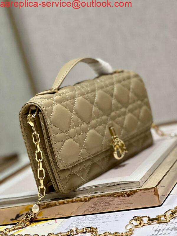 Replica Dior S0980 Mini Miss Dior Bag Latte Cannage Lambskin Apricot