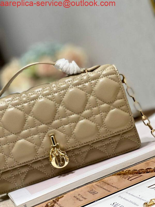 Replica Dior S0980 Mini Miss Dior Bag Latte Cannage Lambskin Apricot 2