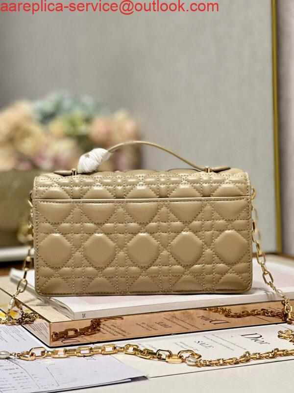 Replica Dior S0980 Mini Miss Dior Bag Latte Cannage Lambskin Apricot 4