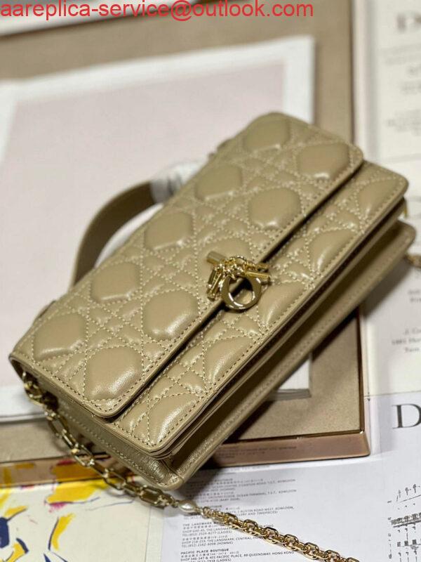 Replica Dior S0980 Mini Miss Dior Bag Latte Cannage Lambskin Apricot 6