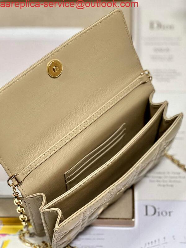 Replica Dior S0980 Mini Miss Dior Bag Latte Cannage Lambskin Apricot 7