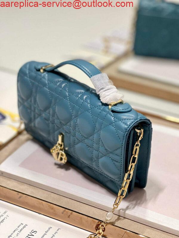 Replica Dior S0980 Mini Miss Dior Bag Latte Cannage Lambskin Blue 3