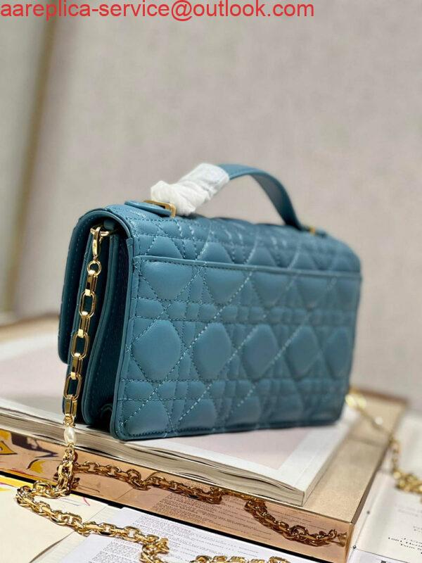 Replica Dior S0980 Mini Miss Dior Bag Latte Cannage Lambskin Blue 5