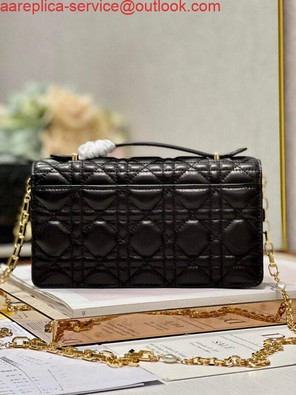 Replica Dior S0980 Mini Miss Dior Bag Latte Cannage Lambskin Black 4