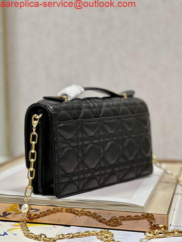 Replica Dior S0980 Mini Miss Dior Bag Latte Cannage Lambskin Black 5