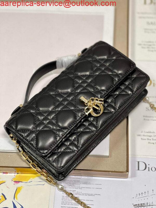 Replica Dior S0980 Mini Miss Dior Bag Latte Cannage Lambskin Black 6