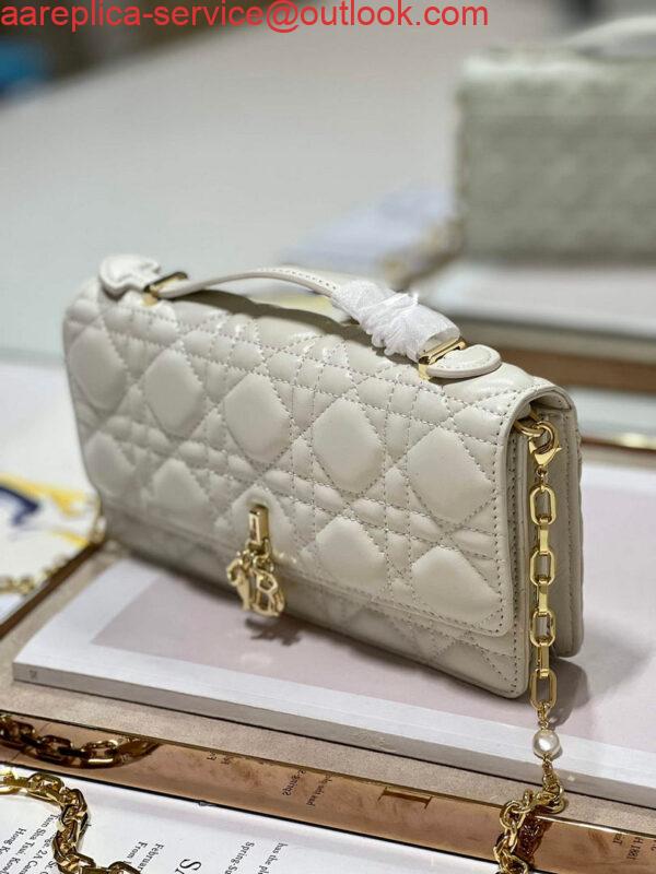 Replica Dior S0980 Mini Miss Dior Bag Latte Cannage Lambskin White 2