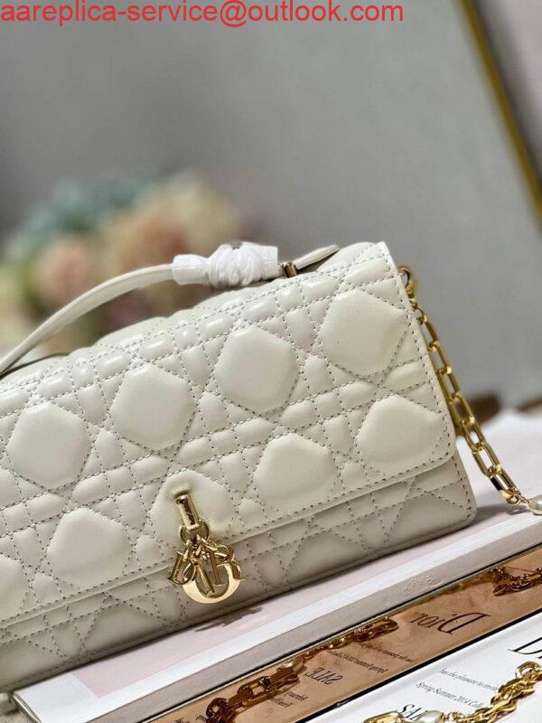 Replica Dior S0980 Mini Miss Dior Bag Latte Cannage Lambskin White 3