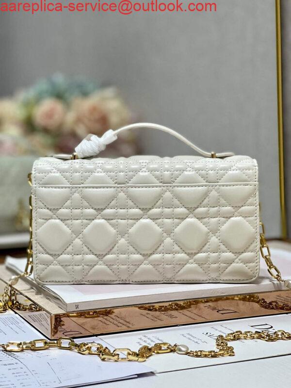 Replica Dior S0980 Mini Miss Dior Bag Latte Cannage Lambskin White 4