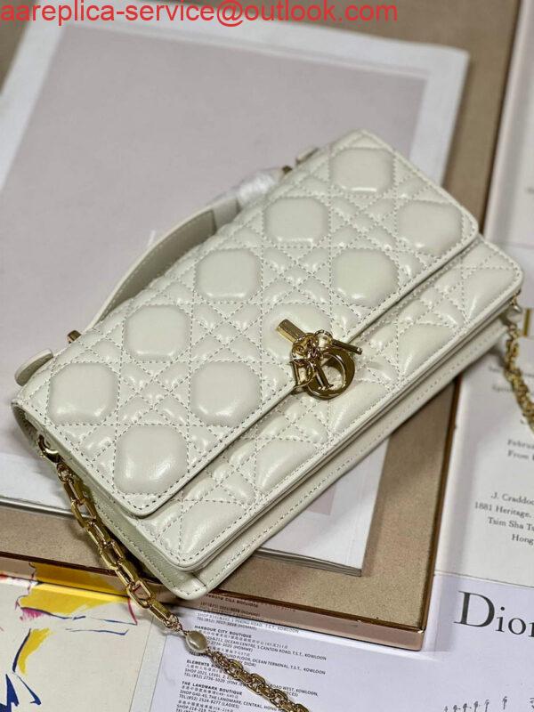 Replica Dior S0980 Mini Miss Dior Bag Latte Cannage Lambskin White 6