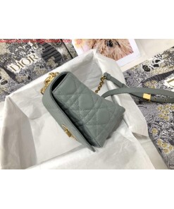 Replica Dior Medium Caro Bag Calfskin M9242 Gray 2