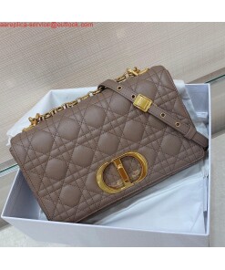 Replica Dior Medium Caro Bag Calfskin M9242 Kakhi