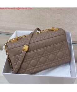 Replica Dior Medium Caro Bag Calfskin M9242 Kakhi 2