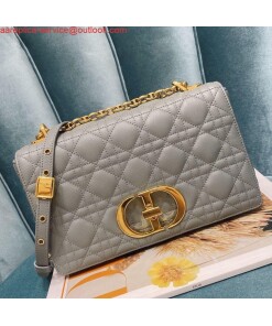 Replica Dior Medium Caro Bag Calfskin M9242 Gray