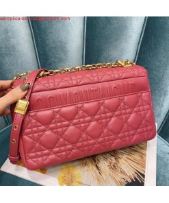 Replica Dior Medium Caro Bag Calfskin M9242 Red 2