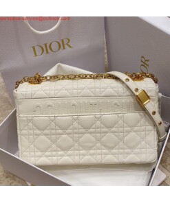 Replica Dior Medium Caro Bag Calfskin M9242 White 2