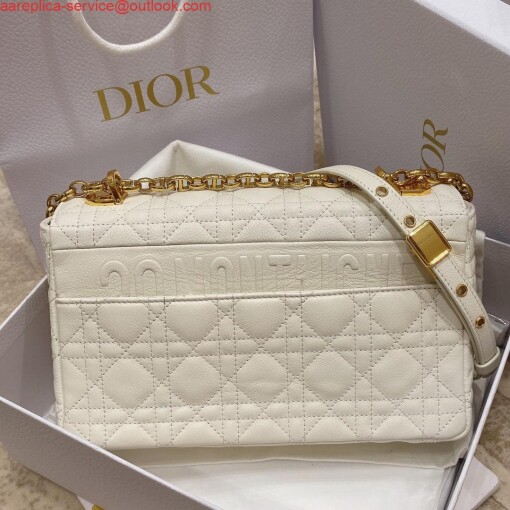 Replica Dior Medium Caro Bag Calfskin M9242 White 2