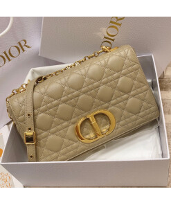 Replica Dior Medium Caro Bag Calfskin M9242 Apricot