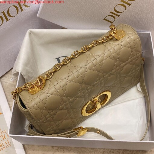 Replica Dior Medium Caro Bag Calfskin M9242 Apricot 3