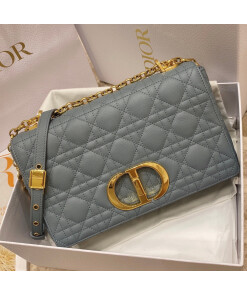 Replica Dior Medium Caro Bag Calfskin M9242 Blue