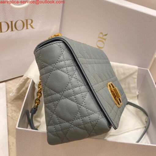 Replica Dior Medium Caro Bag Calfskin M9242 Blue 4