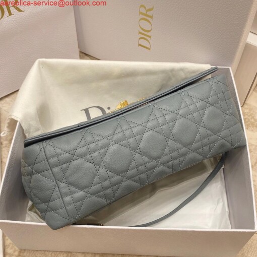 Replica Dior Medium Caro Bag Calfskin M9242 Blue 5