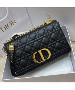 Replica Dior Medium Caro Bag Calfskin M9242 Black