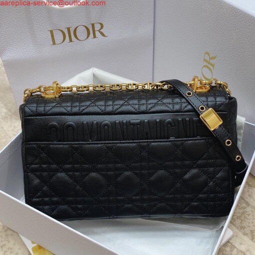 Replica Dior Medium Caro Bag Calfskin M9242 Black 2