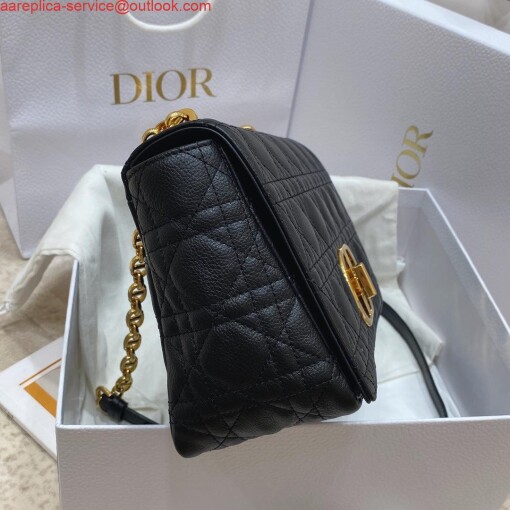 Replica Dior Medium Caro Bag Calfskin M9242 Black 4