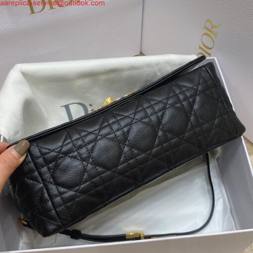 Replica Dior Medium Caro Bag Calfskin M9242 Black 5