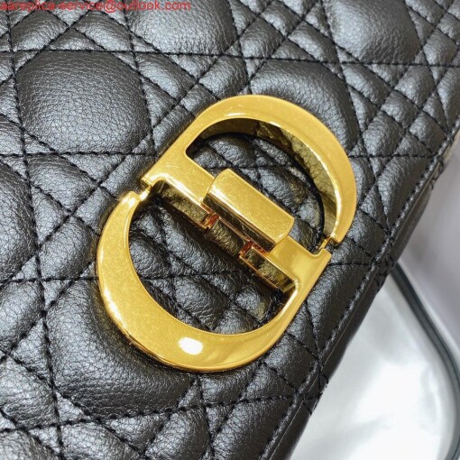 Replica Dior Medium Caro Bag Calfskin M9242 Black 6