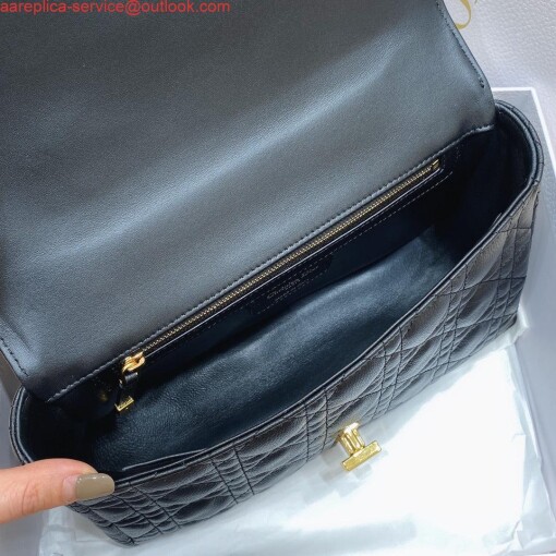 Replica Dior Medium Caro Bag Calfskin M9242 Black 7