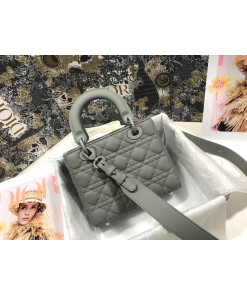 Replica Dior Small Lady My ABCDior Bag Lambskin M0538 logo gray