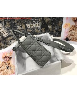 Replica Dior Small Lady My ABCDior Bag Lambskin M0538 logo gray 2