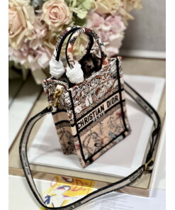 Replica Dior S5555 Mini Dior Book Tote Phone Bag Nude multicolor embroidery S1104