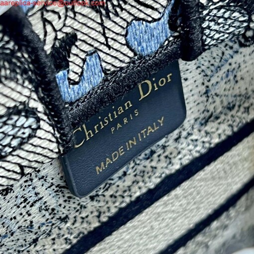 Replica Dior S5555 Mini Dior Book Tote Phone Bag Blue multicolor embroidery S1102 8