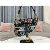 Replica Dior M0455 Saddle Bag With Strap White Cross-Stitch Embroidery 9