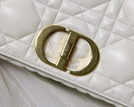 Replica Dior M9243 Large Quilted Macrocannage Calfskin White with Gold Logo