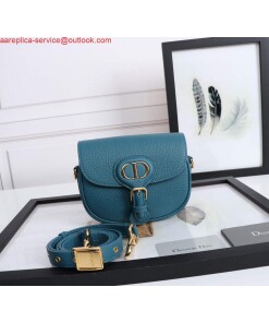 Replica Dior M9317 Small bobby bag Blue Grained Calfskin