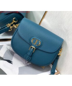 Replica Dior M9319 Medium Bobby Bag Blue Grained Calfskin