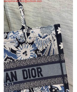 Replica Dior M1296 Medium Book Tote Blue Multicolor Zodiac Fantastico Embroidery 2