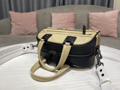 Replica Dior M6202 Medium Vibe Zip Bowling Bag Apricot 3