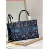 Replica Dior M1296 Medium Book Tote Beige jute fabric with Union motif embroidery 10